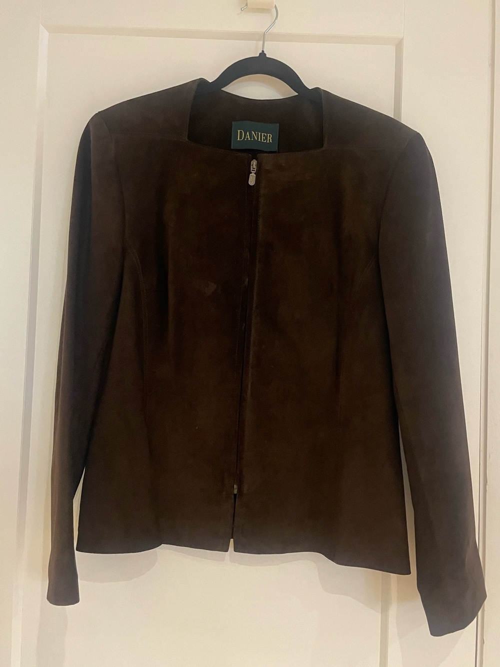 Danier - Dark Brown Suede Zip Jacket (size: L)